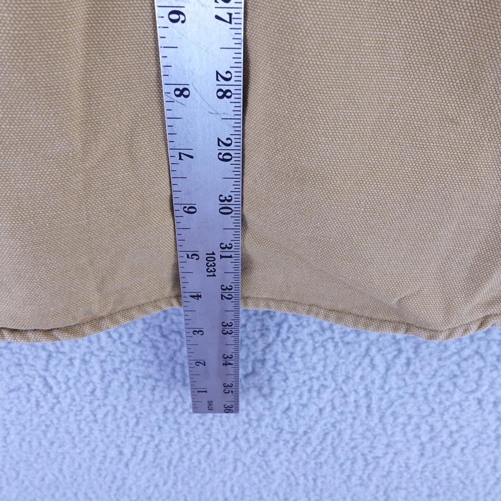 LL Bean Mens Large Flannel Lined Canvas Field Shirt Tan Plaid Snap‎ Front - Picture 8 of 10